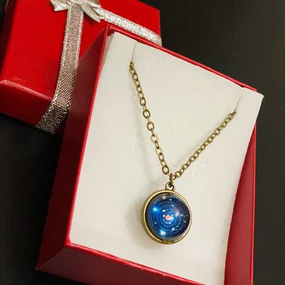 DOUBLE SIDED GALAXY GLASS PENDANT JEWELRY - Picture 8 of 14